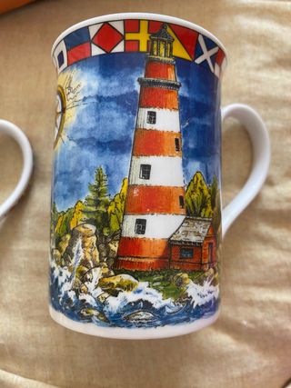 Set 6 Tazze Fari marittimi ceramica Inglese