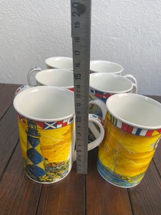 Set 6 Tazze Fari marittimi ceramica Inglese