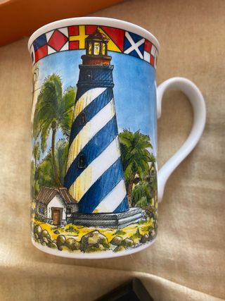 Set 6 Tazze Fari marittimi ceramica Inglese