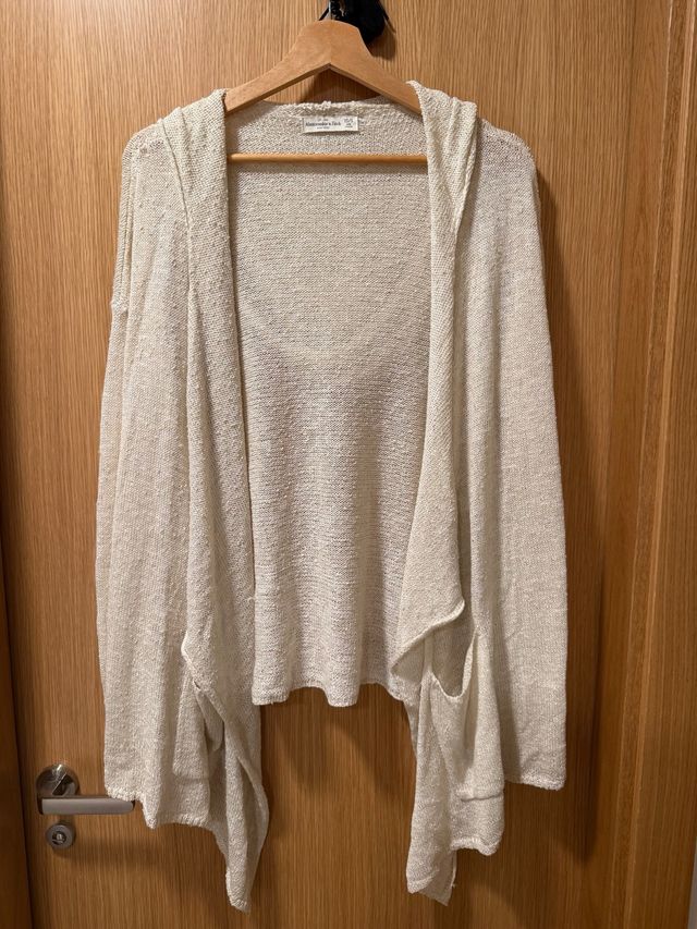 Cárdigan Abercrombie & Fitch Beige-Blanco