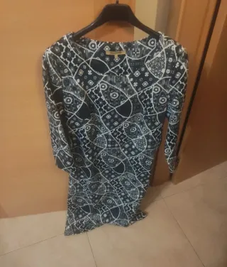 Vestido estampado blanco y negro