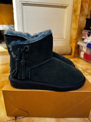 Botines de ante estilo UGG azul/gris