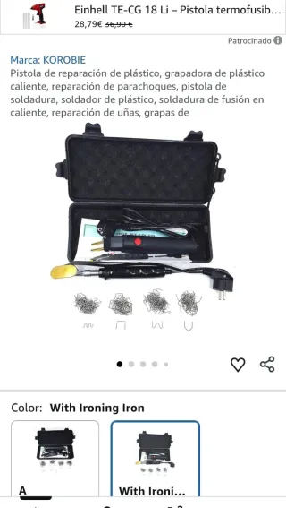 Reparador  soldador de plasticos soldador con 800