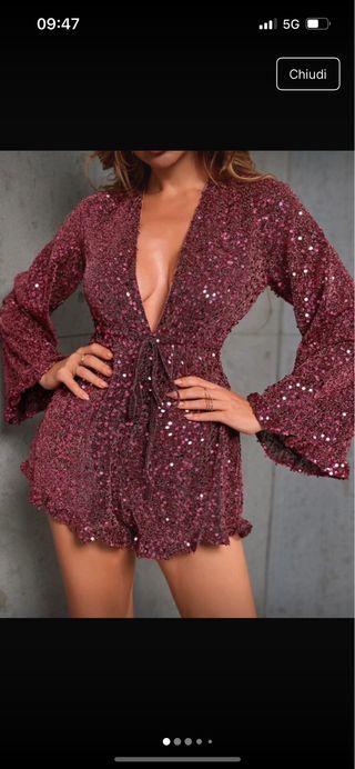 tutina paillettes oro/rosa party