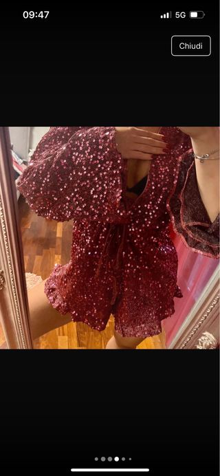 tutina paillettes oro/rosa party