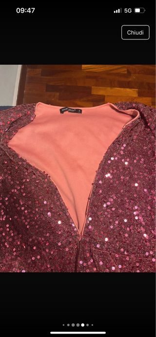 tutina paillettes oro/rosa party