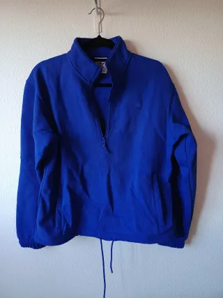 Sudadera Adidas Azul Media Cremallera