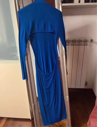 Vestito aderente schiena scoperta blu