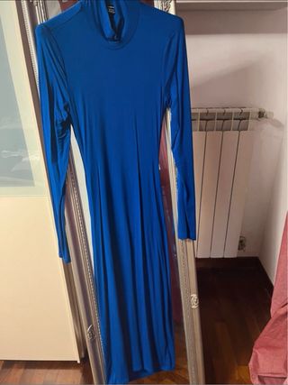 Vestito aderente schiena scoperta blu