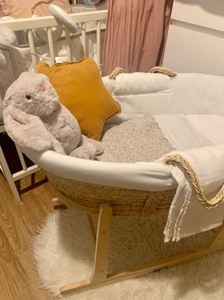 Moisés para bebé de mimbre