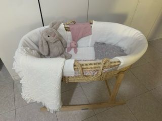 Moisés para bebé de mimbre