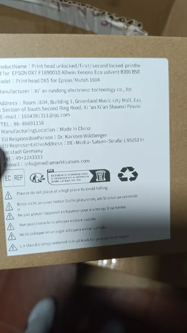 Cabezal Impresora SOLFOVUZ DX5 F186000