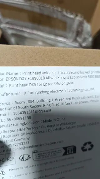 Cabezal Impresora SOLFOVUZ DX5 F186000