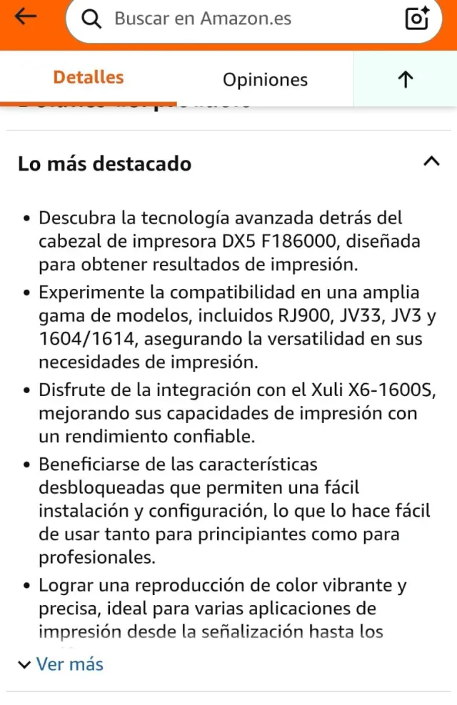 Cabezal Impresora SOLFOVUZ DX5 F186000