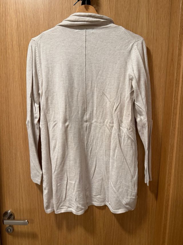Cárdigan Zara punto fino beige talla única