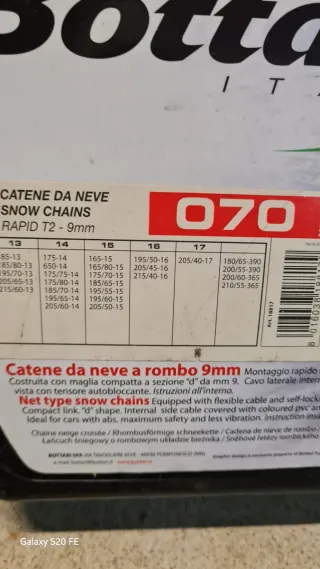 Catene da Neve Bottari Rapid T2 9mm