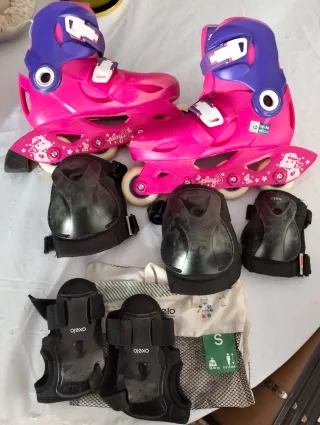 Patines Oxelo niña/niño T. 34-36 + Protecciones.