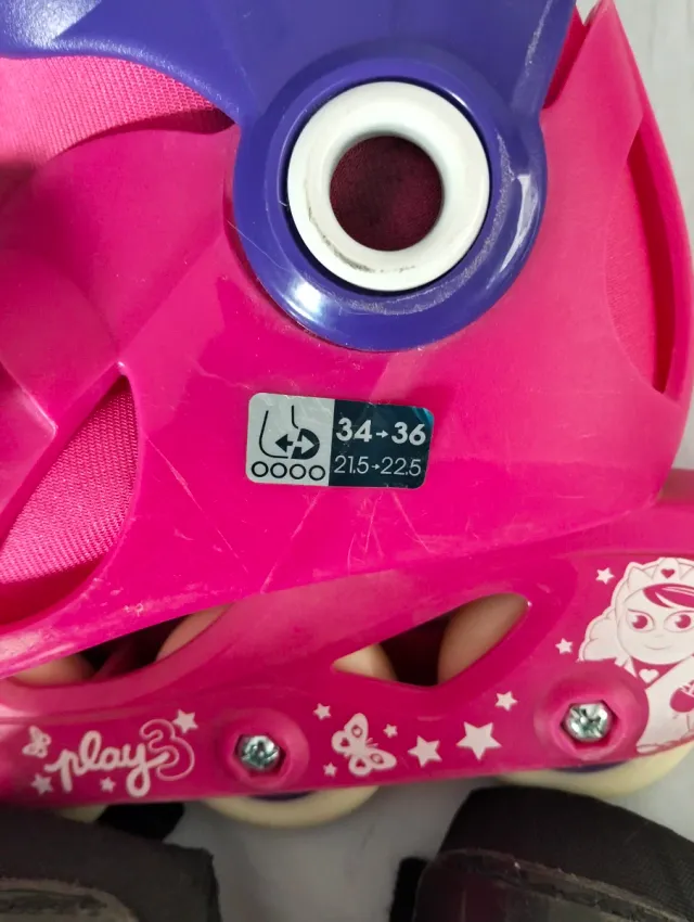 Patines Oxelo niña/niño T. 34-36 + Protecciones.