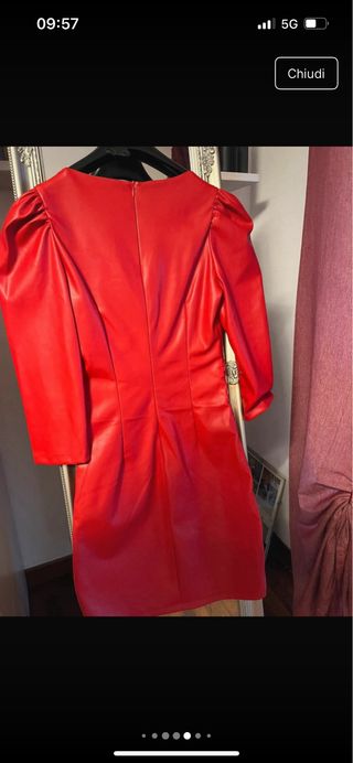Vestito rosso in pelle