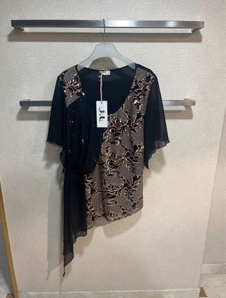 Blusa J.jane donna elegante nera e oro