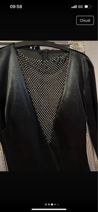 Vestito corto velluto con strass