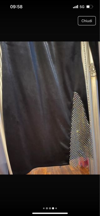 Vestito corto velluto con strass