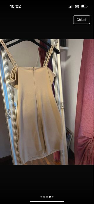 Vestito corto scollo V con frange