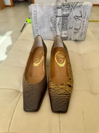 Décolleté René Caovilla donna beige/marrone