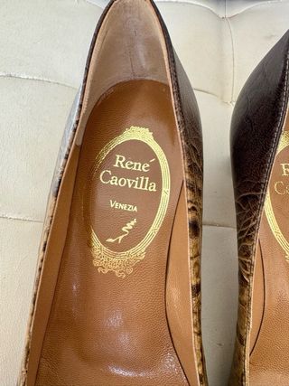 Décolleté René Caovilla donna beige/marrone