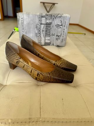 Décolleté René Caovilla donna beige/marrone