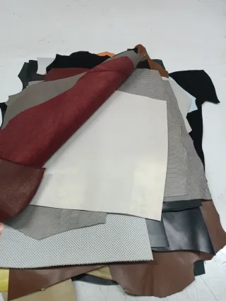 Lote retales cuero y tela