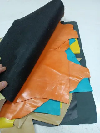 Lote retales cuero y tela
