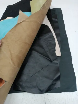 Lote retales cuero y tela