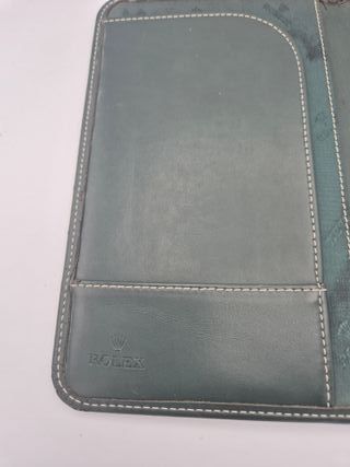 ROLEX 2x Portadocumentos Vintage Verde/Marrón