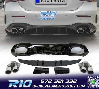 DIFUSOR MERCEDES CLASE A V177 AMG 18- SEDAN LOOK A45 + COLAS