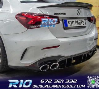 DIFUSOR MERCEDES CLASE A V177 AMG 18- SEDAN LOOK A45 + COLAS