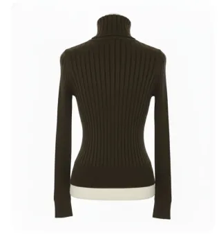 Jersey Zara Canalé Cuello Alto Verde Militar