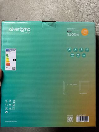 2 luces LED Alverlamp 30W Cuadrada Cálida 3600lm