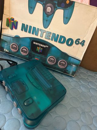 Nintendo 64 Azul Transparente + Mando + Juego NBA