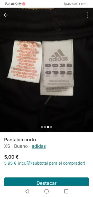 Pantalón corto Adidas negro