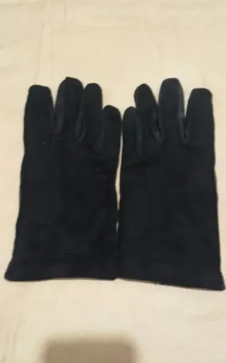 Guantes negros piel y ante
