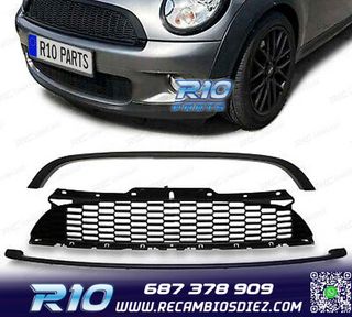 PARRILLA MINI COOPER R56 R57 R55 10-15 LOOK JCW NEGRO BRILLO