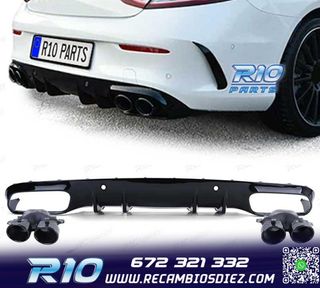 DIFUSOR MERCEDES CLASE C C205 COUPE 14-18 LOOK AMG PDC + COL