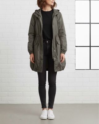 Chaqueta Impermeable verde militar Zara Talla L