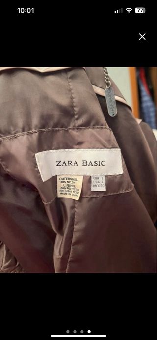 Chaqueta Impermeable verde militar Zara Talla L