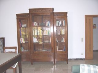 Libreria vintage noce 3 ante vetrina