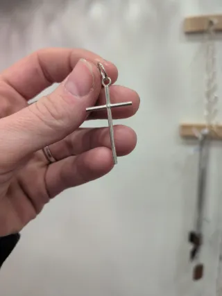 Colgante Cruz Fina Palo Plata