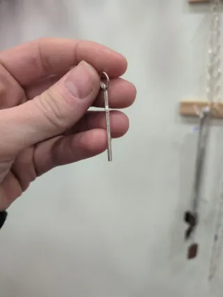 Colgante Cruz Fina Palo Plata