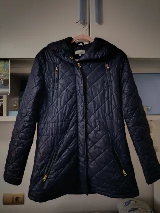 Abrigo acolchado azul mujer