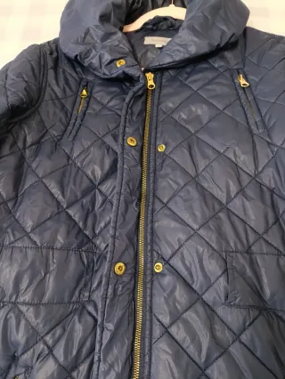 Abrigo acolchado azul mujer